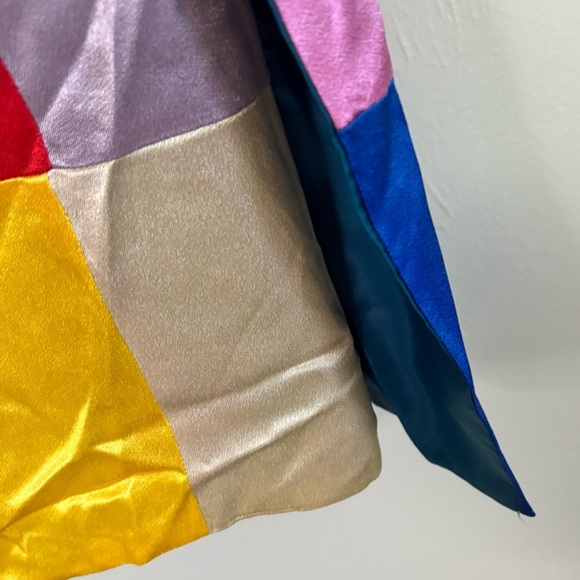 Vtg 1960s GISELLA HINEMANN Patchwork Satin Multicolor Wrap Skirt Exquisite OS - Picture 7 of 10